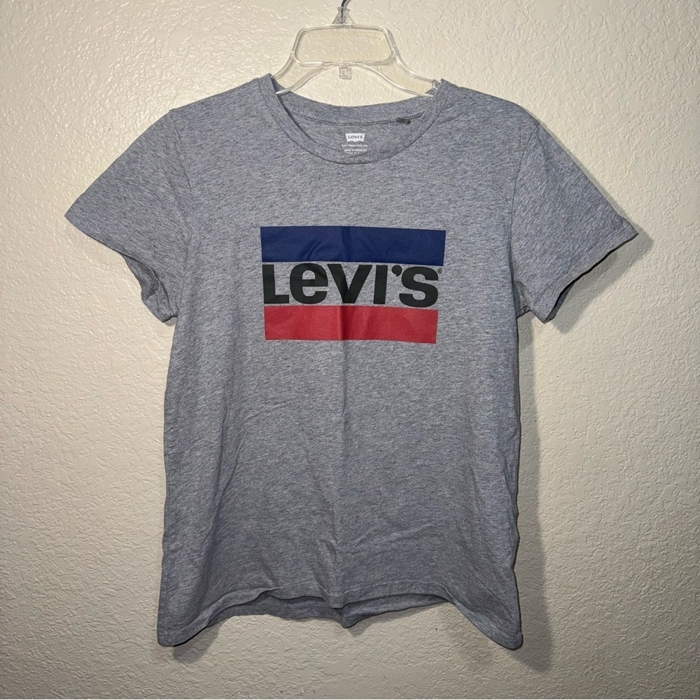 Levi’s Gray T Shirt Women’s L Short Sleeve Casual Logo Tee Classic Cotton